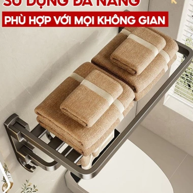 Giá treo khăn nhà tắm Enomax dán tường, thanh treo quần áo, thép chống gỉ, 350.000₫