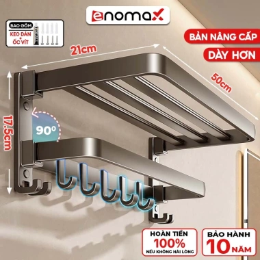 Giá treo khăn nhà tắm Enomax dán tường – thép carbon chống gỉ, bảo hành 10 năm, 350.000₫ 9 Giá treo khăn nhà tắm Enomax dán tường – thép carbon chống gỉ, bảo hành 10 năm, 350.000₫ 9