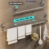 Giá Treo Khăn Nhà Tắm Hút Chân Không 130cm 6 Móc Không Khoan Đục - Thanh Treo Dép & Phơi Đồ Bếp