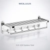 Giá Treo Khăn Phòng Tắm Inox 304 MoLuux 2 Tầng Gấp Gọn 5 Móc Dài 60cm - Dày Nặng 1.386g - Giá Ưu Đãi 305.000