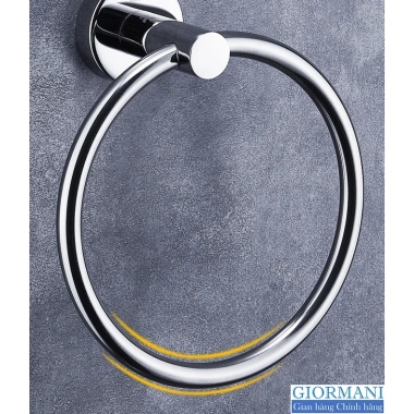 Giá treo khăn tắm nhà vệ sinh vòng tròn inox SUS304 bóng đẹp – Italia Giormani cao cấp 135k