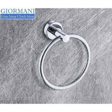 Giá treo khăn tắm nhà vệ sinh vòng tròn inox SUS304 bóng đẹp – Italia Giormani cao cấp 135k