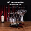 Giá treo ly rượu vang cổ điển kim loại đồng, treo 6 ly, có ngăn chai - 198.000 VND 2