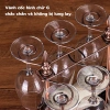 Giá treo ly rượu vang cổ điển kim loại đồng, treo 6 ly, có ngăn chai - 198.000 VND 5