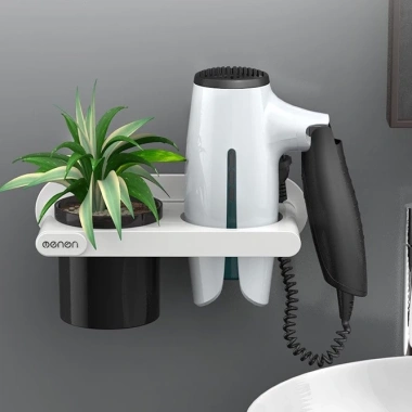 Giá Treo Máy Sấy Tóc Cao Cấp OENON Dán Tường Kệ Nhà Tắm Nhựa 39.000₫