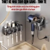 Giá Treo Máy Sấy Tóc Dán Tường HIKARI Nhôm Không Khoan Chống Gỉ, Kèm Giỏ Đựng Đồ