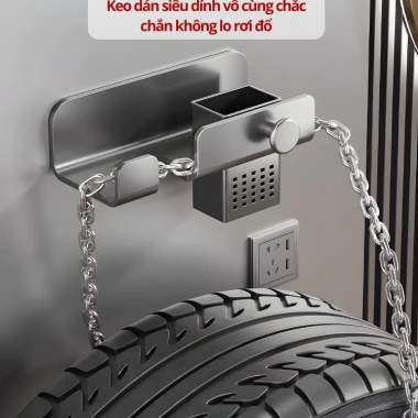 Giá Treo Máy Sấy Tóc Dán Tường HIKARI Nhôm Không Khoan Chống Gỉ, Kèm Giỏ Đựng Đồ