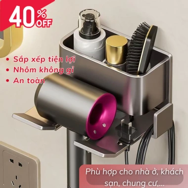 Giá Treo Máy Sấy Tóc JoyHaven Nhôm Hàng Không Dán Tường Không Khoan 58.673₫