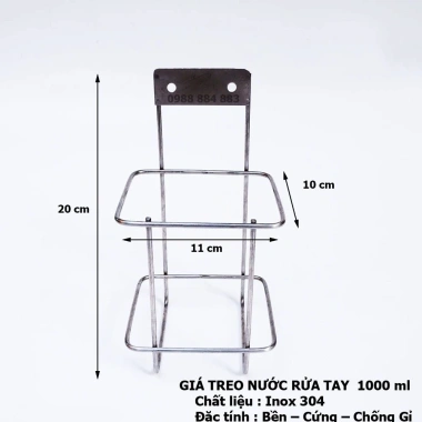 Giá treo nước rửa tay Inox 304 chai vuông 500ml-1.000ml gắn tường – Giá chỉ 60.480₫ 2 Giá treo nước rửa tay Inox 304 chai vuông 500ml-1.000ml gắn tường – Giá chỉ 60.480₫ 2