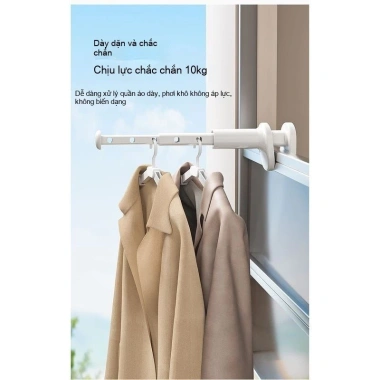 Giá treo quần áo 5 lỗ không cần khoan - Gấp nhẹ, dễ mang du lịch