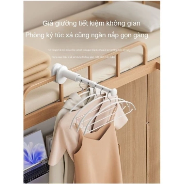 Giá treo quần áo 5 lỗ không cần khoan - Gấp nhẹ, dễ mang du lịch