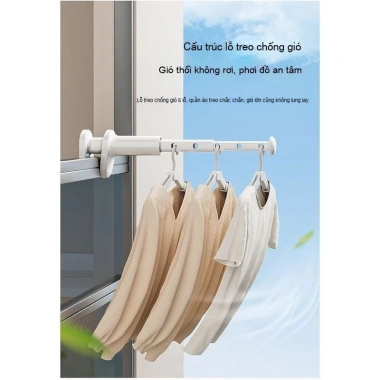 Giá treo quần áo 5 lỗ không cần khoan - Gấp nhẹ, dễ mang du lịch