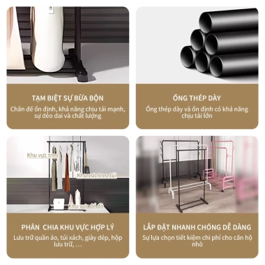Giá treo quần áo đa năng cao cấp - Kệ phơi đồ ngoài trời, chỉ 79.000 VND