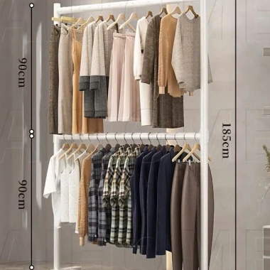 Giá treo quần áo đa năng chỗ để giày, bánh xe di chuyển, thép cacbon - 149.000₫ 6