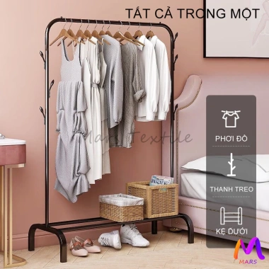 Giá Treo Quần Áo Đen Trắng Khung Sắt Chắc Chắn, Kệ Treo & Móc Phơi - 85.000 (Giá Gốc 107.100) 2