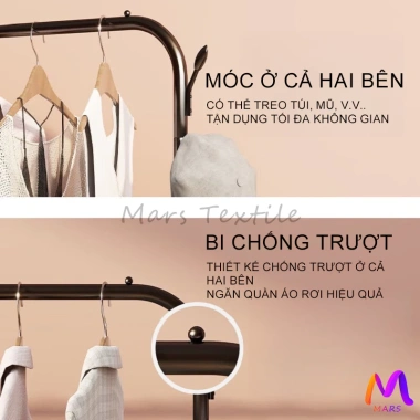 Giá Treo Quần Áo Đen Trắng Khung Sắt Chắc Chắn, Kệ Treo & Móc Phơi - 85.000 (Giá Gốc 107.100) 5