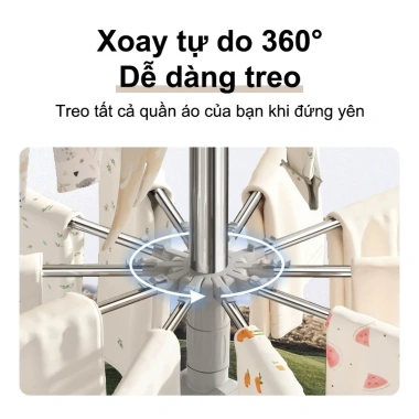 Giá treo quần áo gấp gọn thép không gỉ SPACEMADER - Giá phơi trẻ em, móc treo mũ kiểu cây, giảm giá 419.000₫