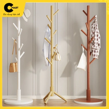 Giá treo quần áo gỗ CMG09 - Đa năng, chắc chắn cho phòng khách, ngủ, ký túc xá, 135k