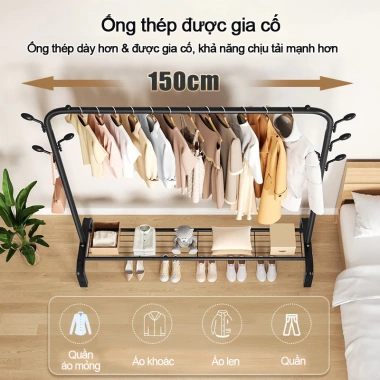 Giá Treo Quần Áo & Kệ Treo - Chắc Chắn, Sang Trọng, Dễ Lắp Đặt, 129.000₫ 2