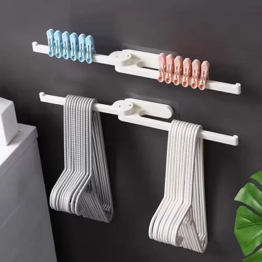 Giá treo quần áo không khoan, móc treo tường, giá đỡ ban công, giảm còn 67.100 VND