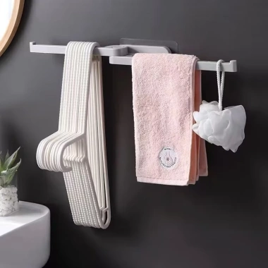Giá treo quần áo không khoan, móc treo tường, giá đỡ ban công, giảm còn 67.100 VND