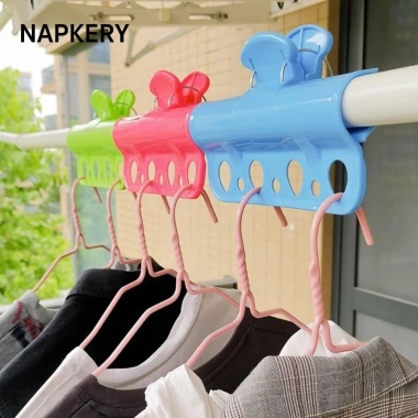 Giá treo quần áo NAPKERY - Kẹp ABS chống gió, giá phơi di động, tiết kiệm không gian, phù hợp gia đình