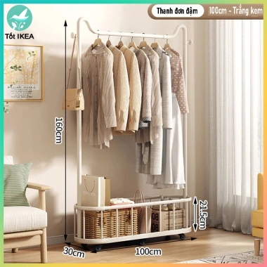 Giá treo quần áo phòng ngủ đa năng, tiết kiệm không gian, di động, gắn tường - Giá chỉ 262.530đ