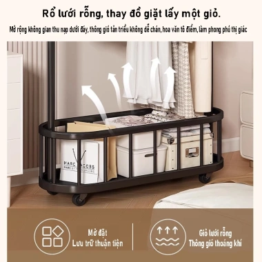 Giá treo quần áo phòng ngủ đa năng, tiết kiệm không gian, di động, gắn tường - Giá chỉ 262.530đ