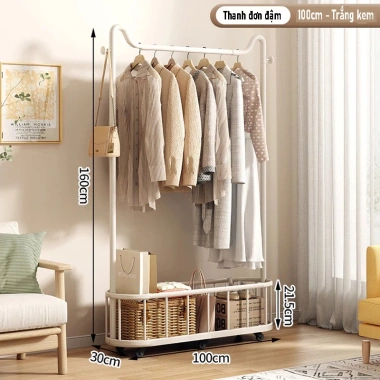 Giá treo quần áo phòng ngủ đa năng, tiết kiệm không gian, di động, gắn tường - Giá chỉ 262.530đ