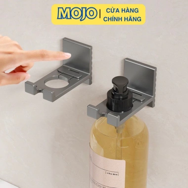 Giá treo sữa tắm, dầu gội, nước rửa tay nhôm không gỉ dán tường không khoan MOJO - Giá 44.000₫