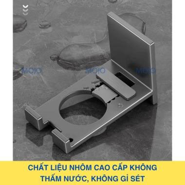 Giá treo sữa tắm, dầu gội, nước rửa tay nhôm không gỉ dán tường không khoan MOJO - Giá 44.000₫ 2