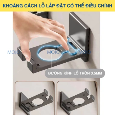 Giá treo sữa tắm, dầu gội, nước rửa tay nhôm không gỉ dán tường không khoan MOJO - Giá 44.000₫ 4