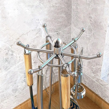 Giá treo thìa SDFG, xẻng nồi inox 6 móc, giá để đồ thìa dày xoay bền đẹp, chỉ 211.266₫