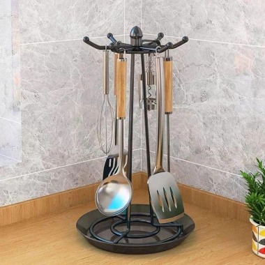 Giá treo thìa SDFG, xẻng nồi inox 6 móc, giá để đồ thìa dày xoay bền đẹp, chỉ 211.266₫