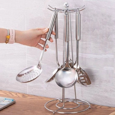 Giá treo thìa & xẻng nồi inox dày ổn định, đa năng 6 móc - Giảm chỉ 222.640₫ 4