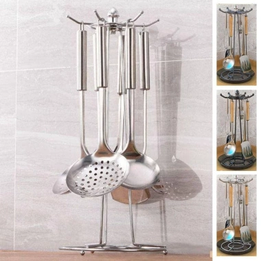 Giá treo thìa & xẻng nồi inox dày ổn định, đa năng 6 móc - Giảm chỉ 222.640₫ 9