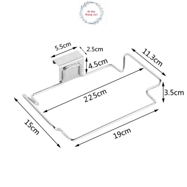Giá treo túi đựng rác đa năng inox kiểu cửa sau, móc khăn sáng tạo - Chỉ 45.786₫