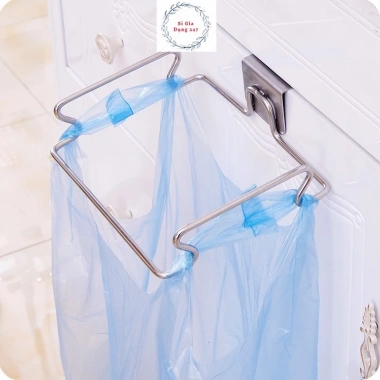 Giá treo túi đựng rác đa năng inox kiểu cửa sau, móc khăn sáng tạo - Chỉ 45.786₫