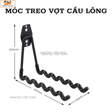 Giá Treo Tường Vợt Tennis Cầu Lông - Tiết Kiệm Không Gian, Lưu Trữ Chắc Chắn