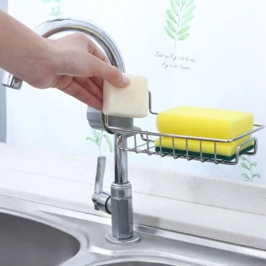 Giá treo vòi nước đựng đồ, giẻ rửa chén bát đa năng inox không gỉ - 36.000đ 3 Giá treo vòi nước đựng đồ, giẻ rửa chén bát đa năng inox không gỉ - 36.000đ 3