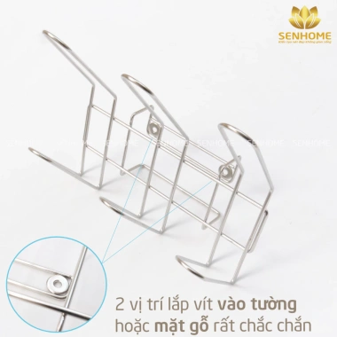 Giá úp 6 ly cốc inox 304 treo tường Senhome SH-TL32 Giá ưu đãi 139k 5