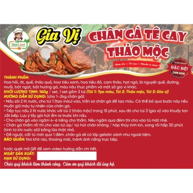 Gia vị chân gà cay tê thảo mộc - Set 1-2kg, giảm giá 49.000, hương vị đậm đà, dễ ủ 7