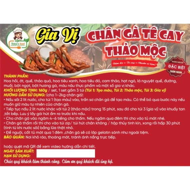 Gia vị chân gà cay thảo mộc 1 set - ủ 1-2kg, hương vị đậm đà, giảm còn 55.000đ 6 Gia vị chân gà cay thảo mộc 1 set - ủ 1-2kg, hương vị đậm đà, giảm còn 55.000đ 6