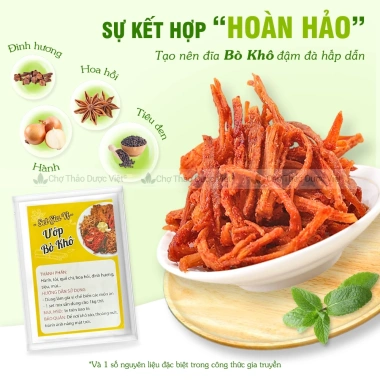 Gia vị làm thịt bò khô 40g - Bột thơm ngon chuẩn vị, 10k, Chợ Thảo Dược Việt