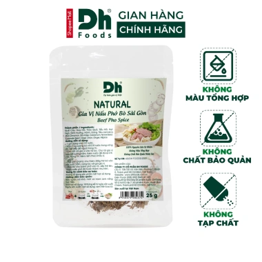 Gia vị nấu phở bò Sài Gòn Natural Dh Foods - Thành phần tự nhiên, vị đậm đà 25gr Gia vị nấu phở bò Sài Gòn Natural Dh Foods - Thành phần tự nhiên, vị đậm đà 25gr