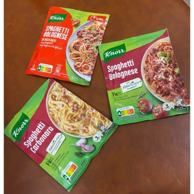 Gia vị Nước Sốt Spaghetti 3 Hương Bolognese, Carbonara, Gaaarnelen - Giá 40.000 VND (Giảm từ 49.200 VND)