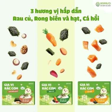 Gia vị rắc cơm Anpaso 35g thơm ngon, dễ ăn cho bé 12 tháng, túi zip - 70.000 VND