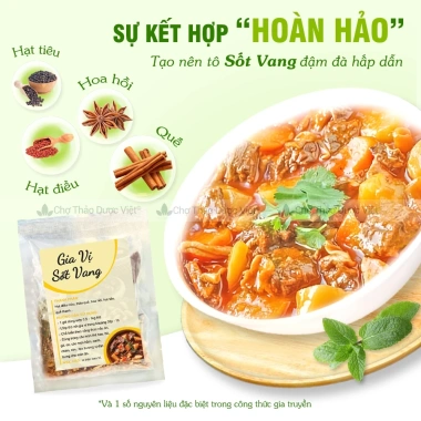 Gia vị sốt vang, bò kho đủ vị – Set thảo mộc thơm ngon, chuẩn vị, 10.000₫ 2
