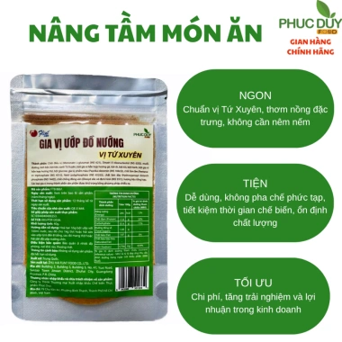 Gia Vị Ướp Vị Tứ Xuyên Chuẩn Vị Trung – Đậm Đà, Dễ Làm, Thịt & Hải Sản, Giá 32.000₫ (Giảm từ 39.360₫) 7 Gia Vị Ướp Vị Tứ Xuyên Chuẩn Vị Trung – Đậm Đà, Dễ Làm, Thịt & Hải Sản, Giá 32.000₫ (Giảm từ 39.360₫) 7