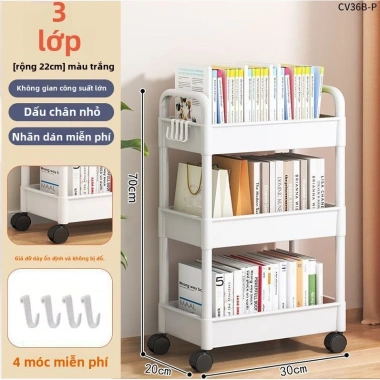 Giá Xe Đẩy Nhỏ Đứng Sàn - Lưu Trữ Đồ Ăn Nhẹ, Phòng Ngủ, Nhà Bếp, Di Động, Giá 156k